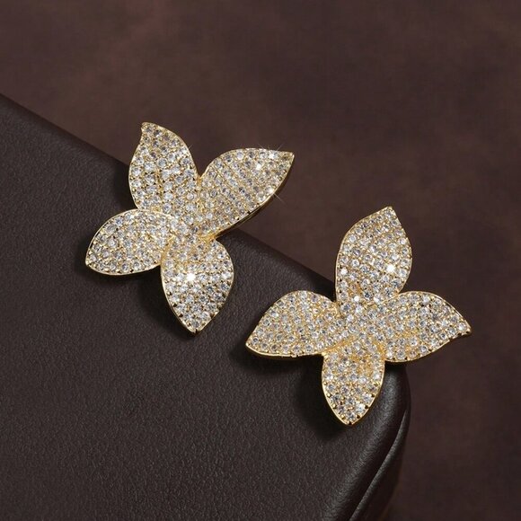 Women's Rakol Copper Butterfly-Shaped Stud Earrings - Picture 4 of 5